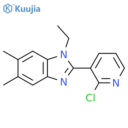 2-(2-Chloropyridin-3-yl)-1-ethyl-5,6-dimethyl-1H-1,3-benzodiazole structure