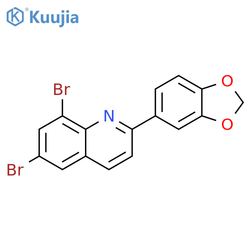 2-(2H-1,3-Benzodioxol-5-yl)-6,8-dibromoquinoline structure