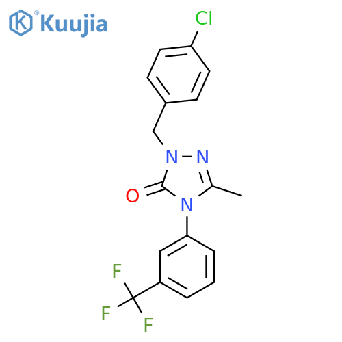 2-[(4-Chlorophenyl)methyl]-5-methyl-4-[3-(trifluoromethyl)phenyl]-1,2,4-triazol-3-one structure