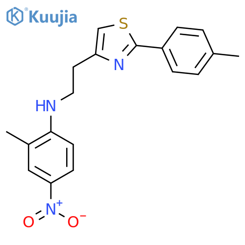 2-methyl-N-{2-[2-(4-methylphenyl)-1,3-thiazol-4-yl]ethyl}-4-nitroaniline structure