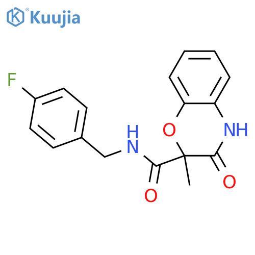 N-(4-FLUOROBENZYL)-2-METHYL-3-OXO-3,4-DIHYDRO-2H-1,4-BENZOXAZINE-2-CARBOXAMIDE structure