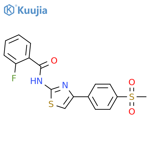 2-FLUORO-N-(4-[4-(METHYLSULFONYL)PHENYL]-1,3-THIAZOL-2-YL)BENZENECARBOXAMIDE structure