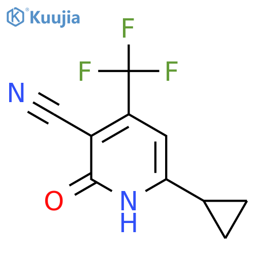 6-Cyclopropyl-2-oxo-4-(trifluoromethyl)-1,2-dihydro-3-pyridinecarbonitrile structure
