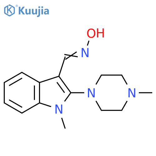(E)-N-{[1-methyl-2-(4-methylpiperazin-1-yl)-1H-indol-3-yl]methylidene}hydroxylamine structure