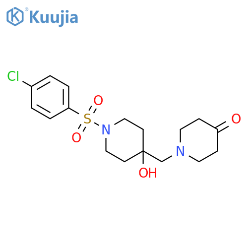 1-{[1-(4-chlorobenzenesulfonyl)-4-hydroxypiperidin-4-yl]methyl}piperidin-4-one structure