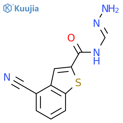 N-(Aminoiminomethyl)-4-cyanobenzobthiophene-2-carboxamide structure
