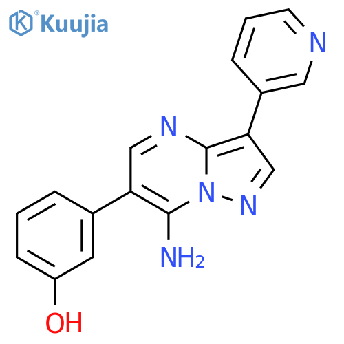 PHENOL, 3-[7-AMINO-3-(3-PYRIDINYL)PYRAZOLO[1,5-A]PYRIMIDIN-6-YL]- structure