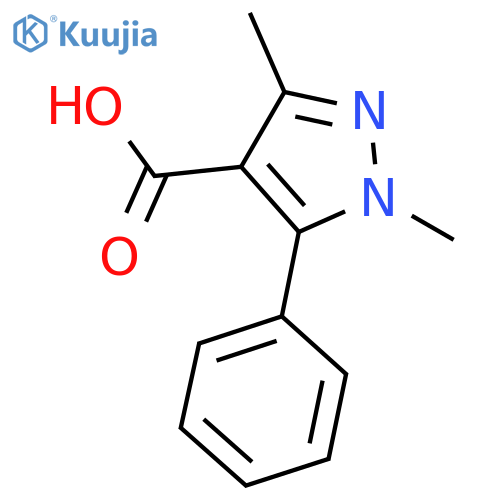 1,3-Dimethyl-5-phenyl-1H-pyrazole-4-carboxylic acid structure