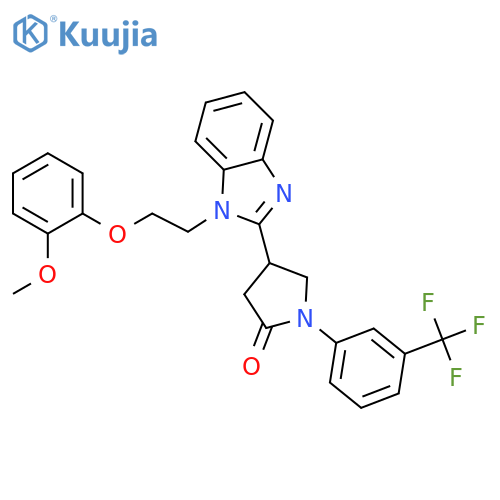 4-{1-2-(2-methoxyphenoxy)ethyl-1H-1,3-benzodiazol-2-yl}-1-3-(trifluoromethyl)phenylpyrrolidin-2-one structure