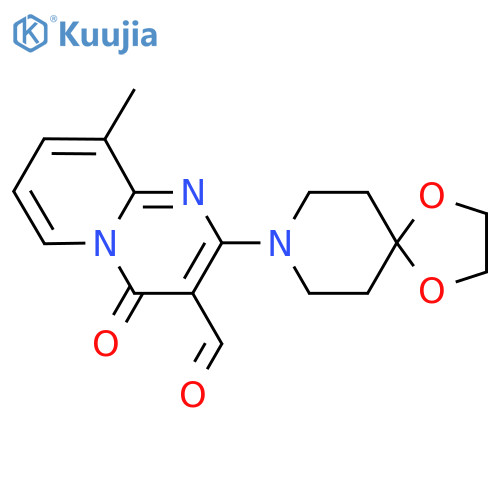 9-methyl-4-oxo-2-(1,4-dioxa-8-azaspiro[4.5]decan-8-yl)-4H-pyrido[1,2-a]pyrimidine-3-carbaldehyde structure