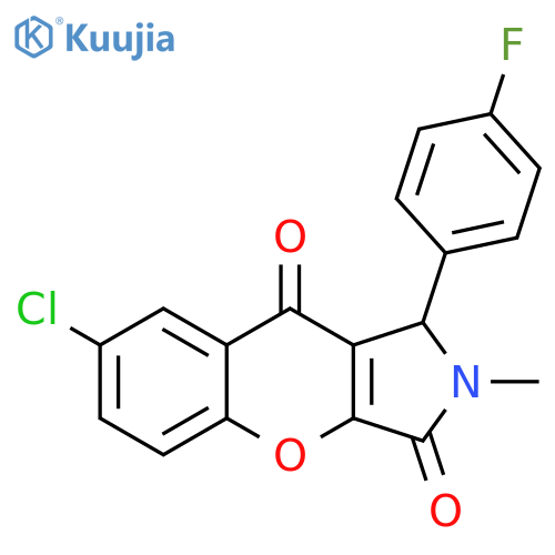 7-chloro-1-(4-fluorophenyl)-2-methyl-1H,2H,3H,9H-chromeno2,3-cpyrrole-3,9-dione structure
