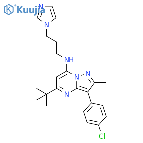 5-tert-butyl-3-(4-chlorophenyl)-N-3-(1H-imidazol-1-yl)propyl-2-methylpyrazolo1,5-apyrimidin-7-amine structure