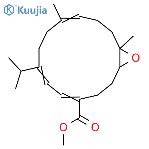 1,3,7,11-Cembratetraen-18-oic acid; (1E,3Z,7E,11E)-form, 7R*,8R*-Epoxide, Me ester structure