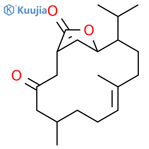 14-Oxabicyclo[11.2.1]hexadeca-1(16),8-diene-3,15-dione, 5,9-dimethyl-12-(1-methylethyl)-, (5S,8E,12S,13S)- structure