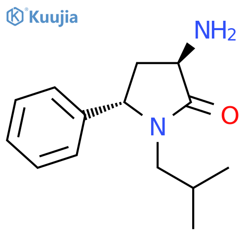 2-Pyrrolidinone, 3-amino-1-(2-methylpropyl)-5-phenyl-, (3R,5S)-rel- structure