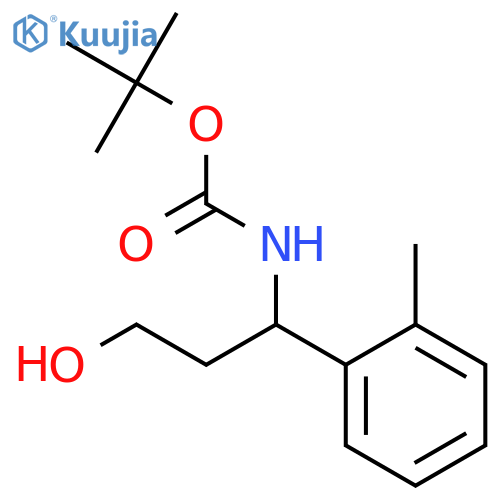 (3-Hydroxy-1-o-tolyl-propyl)-carbamic acid tert-butyl ester structure