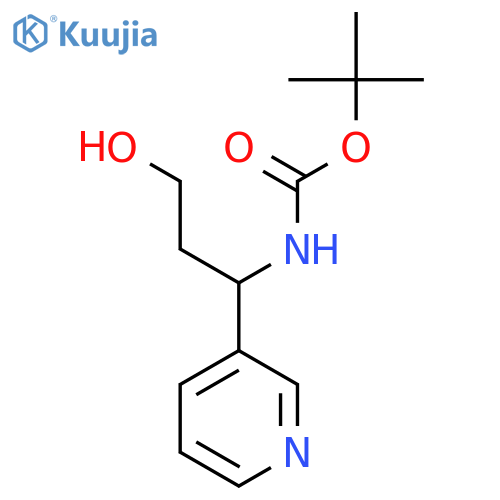 tert-butyl N-3-hydroxy-1-(pyridin-3-yl)propylcarbamate structure