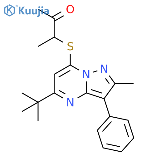3-({5-tert-butyl-2-methyl-3-phenylpyrazolo1,5-apyrimidin-7-yl}sulfanyl)butan-2-one structure