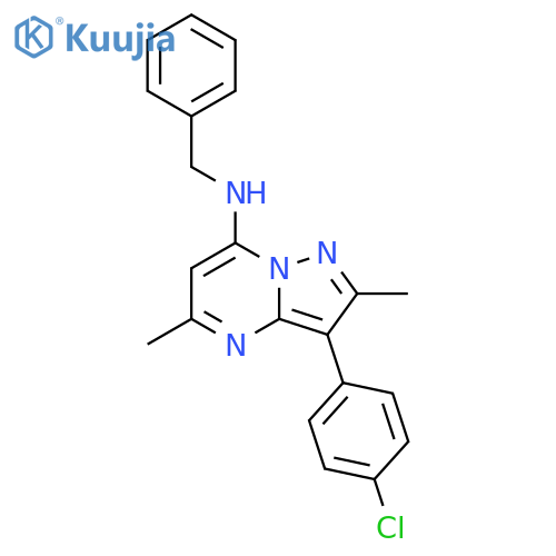 N-benzyl-3-(4-chlorophenyl)-2,5-dimethylpyrazolo1,5-apyrimidin-7-amine structure