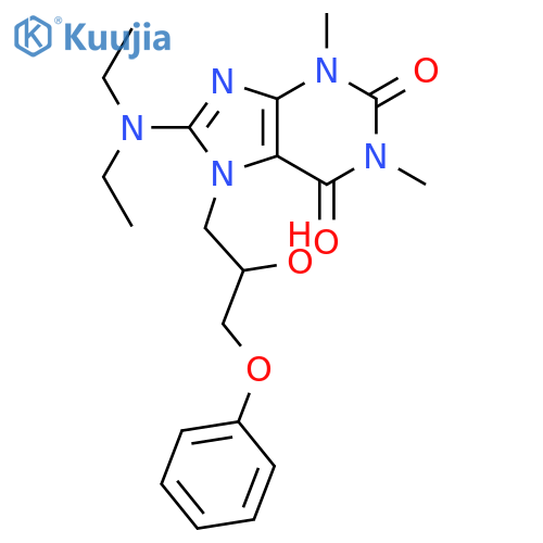 8-(diethylamino)-7-(2-hydroxy-3-phenoxypropyl)-1,3-dimethyl-2,3,6,7-tetrahydro-1H-purine-2,6-dione structure