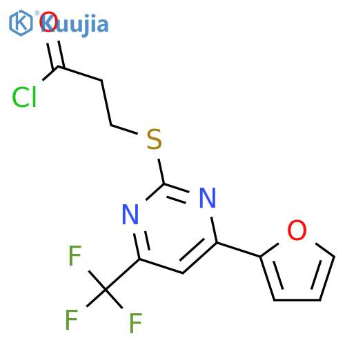 <br>3-((4-(Furan-2-yl)-6-(trifluoromethyl)pyrimidin-2-yl)thio)propanoyl chlorid e structure