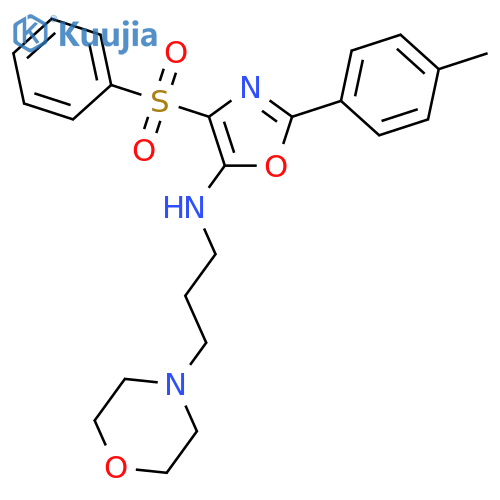4-(benzenesulfonyl)-2-(4-methylphenyl)-N-3-(morpholin-4-yl)propyl-1,3-oxazol-5-amine structure