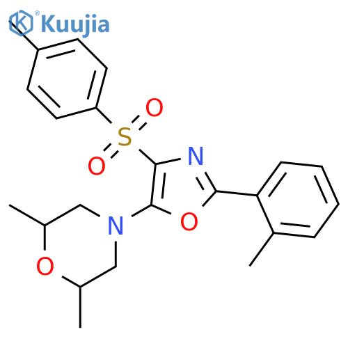 2,6-dimethyl-4-4-(4-methylbenzenesulfonyl)-2-(2-methylphenyl)-1,3-oxazol-5-ylmorpholine structure