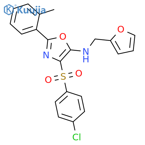 4-(4-chlorobenzenesulfonyl)-N-(furan-2-yl)methyl-2-(2-methylphenyl)-1,3-oxazol-5-amine structure