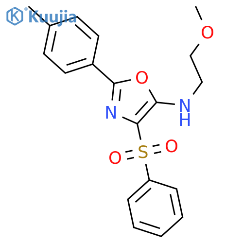 4-(benzenesulfonyl)-N-(2-methoxyethyl)-2-(4-methylphenyl)-1,3-oxazol-5-amine structure