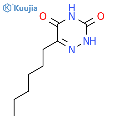 6-hexyl-1,2,4-triazine-3,5(2H,4H)-dione structure