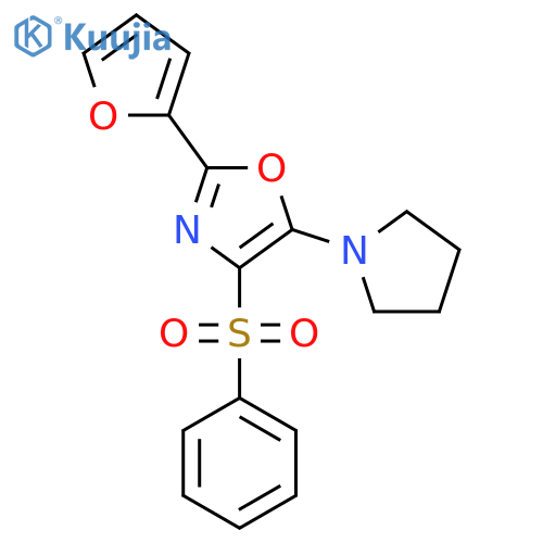 4-(benzenesulfonyl)-2-(furan-2-yl)-5-(pyrrolidin-1-yl)-1,3-oxazole structure