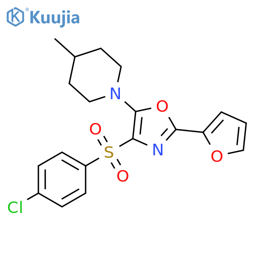 1-4-(4-chlorobenzenesulfonyl)-2-(furan-2-yl)-1,3-oxazol-5-yl-4-methylpiperidine structure