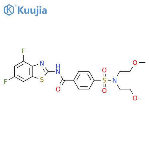 4-bis(2-methoxyethyl)sulfamoyl-N-(4,6-difluoro-1,3-benzothiazol-2-yl)benzamide structure