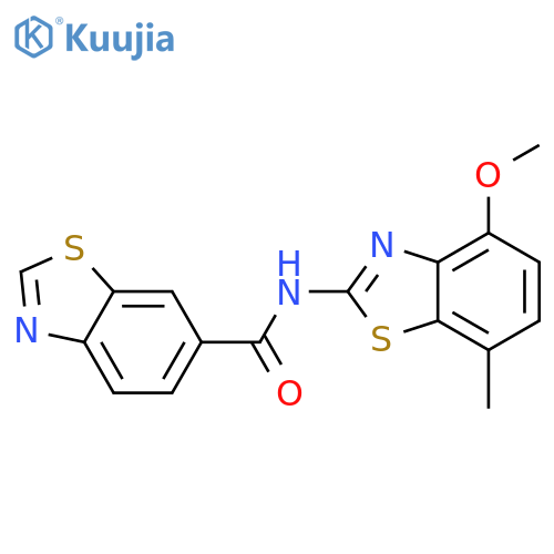 N-(4-methoxy-7-methyl-1,3-benzothiazol-2-yl)-1,3-benzothiazole-6-carboxamide structure
