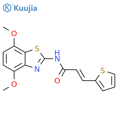 (2E)-N-(4,7-dimethoxy-1,3-benzothiazol-2-yl)-3-(thiophen-2-yl)prop-2-enamide structure