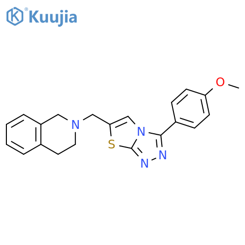 2-{3-(4-methoxyphenyl)-1,2,4triazolo3,4-b1,3thiazol-6-ylmethyl}-1,2,3,4-tetrahydroisoquinoline structure