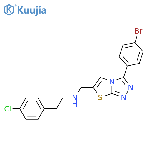 {3-(4-bromophenyl)-1,2,4triazolo3,4-b1,3thiazol-6-ylmethyl}2-(4-chlorophenyl)ethylamine structure