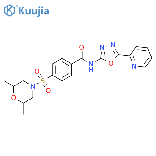 4-(2,6-dimethylmorpholin-4-yl)sulfonyl-N-5-(pyridin-2-yl)-1,3,4-oxadiazol-2-ylbenzamide structure