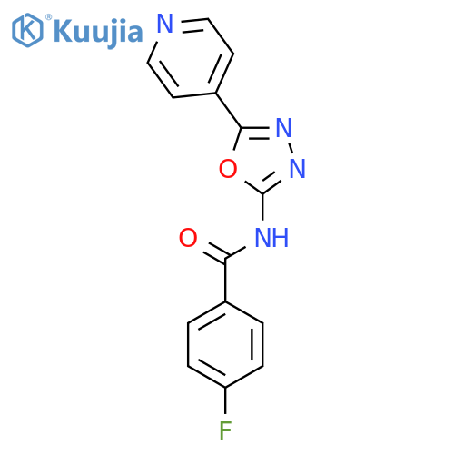 4-fluoro-N-5-(pyridin-4-yl)-1,3,4-oxadiazol-2-ylbenzamide structure