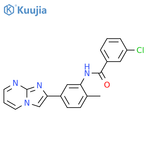 3-chloro-N-(5-{imidazo1,2-apyrimidin-2-yl}-2-methylphenyl)benzamide structure