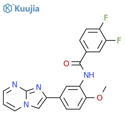 3,4-difluoro-N-(5-{imidazo1,2-apyrimidin-2-yl}-2-methoxyphenyl)benzamide structure