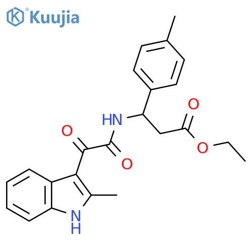 ethyl 3-2-(2-methyl-1H-indol-3-yl)-2-oxoacetamido-3-(4-methylphenyl)propanoate structure