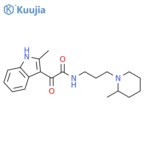 2-(2-methyl-1H-indol-3-yl)-N-3-(2-methylpiperidin-1-yl)propyl-2-oxoacetamide structure