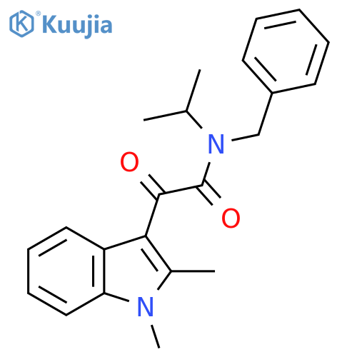 N-benzyl-2-(1,2-dimethyl-1H-indol-3-yl)-2-oxo-N-(propan-2-yl)acetamide structure