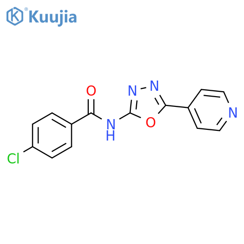 4-chloro-N-5-(pyridin-4-yl)-1,3,4-oxadiazol-2-ylbenzamide structure