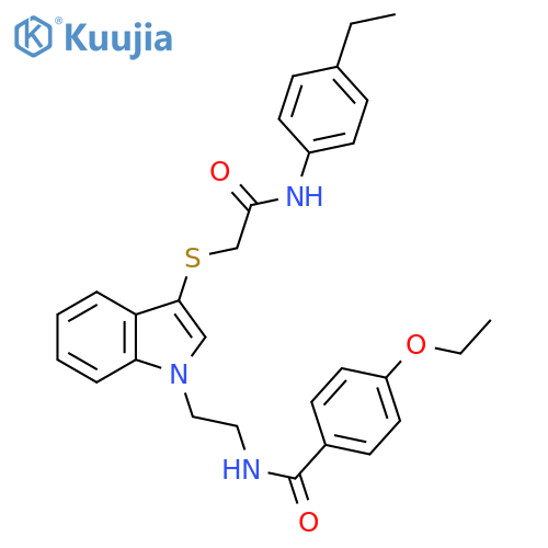 4-ethoxy-N-{2-3-({(4-ethylphenyl)carbamoylmethyl}sulfanyl)-1H-indol-1-ylethyl}benzamide structure