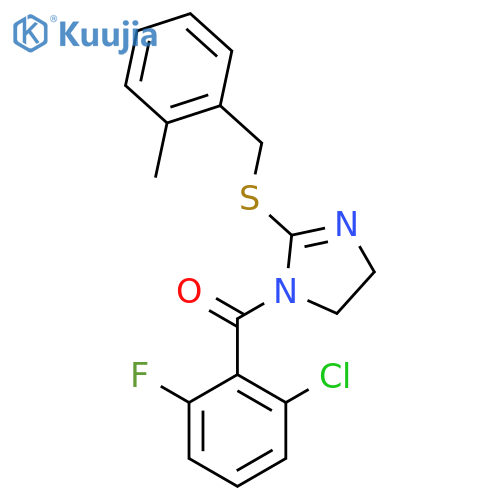 1-(2-chloro-6-fluorobenzoyl)-2-{(2-methylphenyl)methylsulfanyl}-4,5-dihydro-1H-imidazole structure