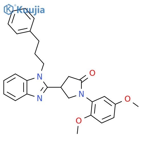 1-(2,5-dimethoxyphenyl)-4-1-(3-phenylpropyl)-1H-1,3-benzodiazol-2-ylpyrrolidin-2-one structure