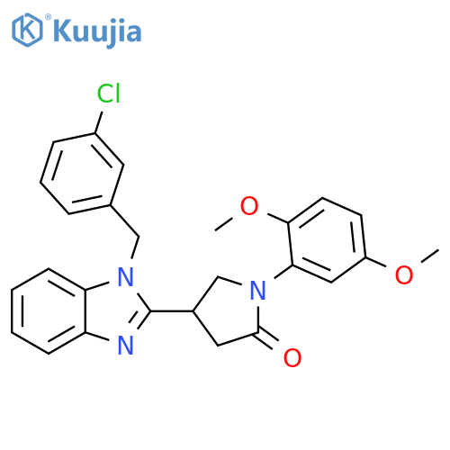 4-{1-(3-chlorophenyl)methyl-1H-1,3-benzodiazol-2-yl}-1-(2,5-dimethoxyphenyl)pyrrolidin-2-one structure