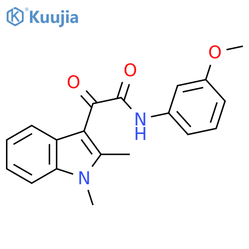 2-(1,2-dimethyl-1H-indol-3-yl)-N-(3-methoxyphenyl)-2-oxoacetamide structure